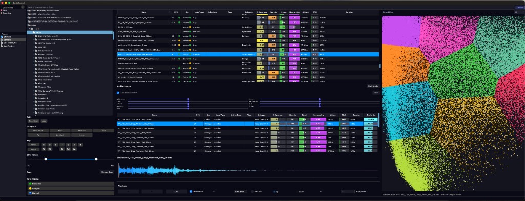 SonikSearch — Professional sample library manager with waveform viewer, embedding map, and advanced filtering